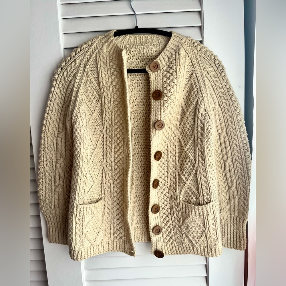 Beige Wool Cardigan